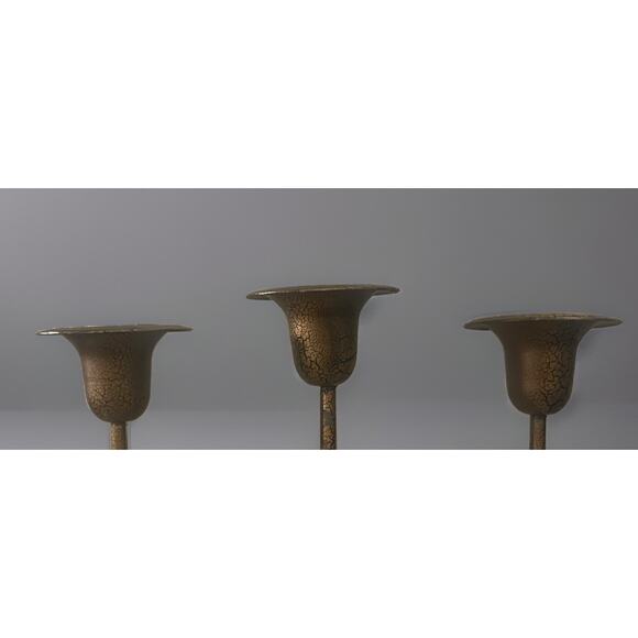 VTG Candleholder Candelabra Candle Holder Resin Harp Cherub Angel Flight Bronze - Picture 3 of 9